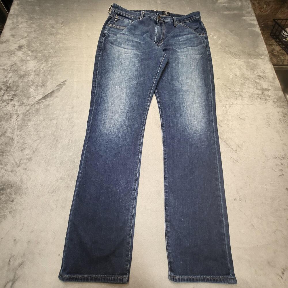 AG Adriano Goldschmied Jeans Mens 34x32 Blue Everett Slim Straight Stretch Denim